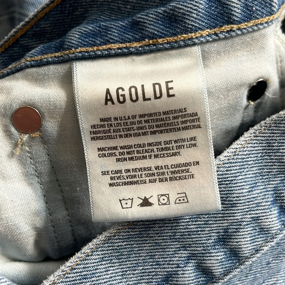 Agolde 90's‎ Mid Rise Loose Fit Distressed Straight Leg Jeans Denim Women’s 28 - Picture 10 of 11